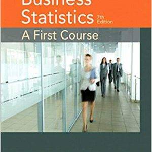Business Statistics textbook cover for eBook, 7th Edition, with students walking in a modern corrido.