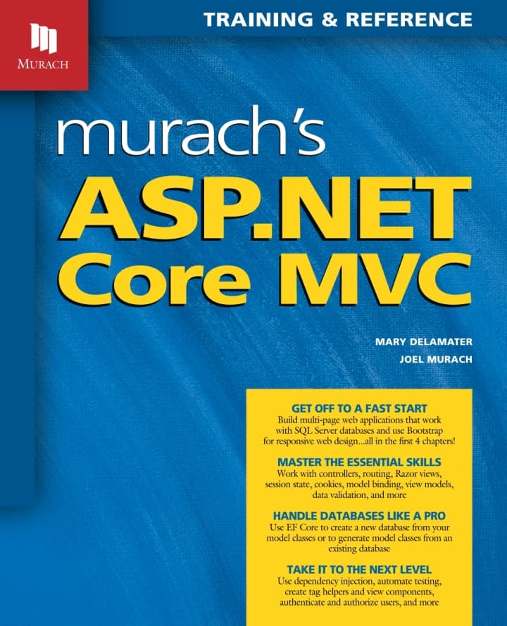 Murach's ASP.NET Core MVC: Training and Reference - eBook